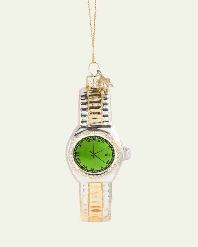 Silver & Gold Watch Christmas Ornament